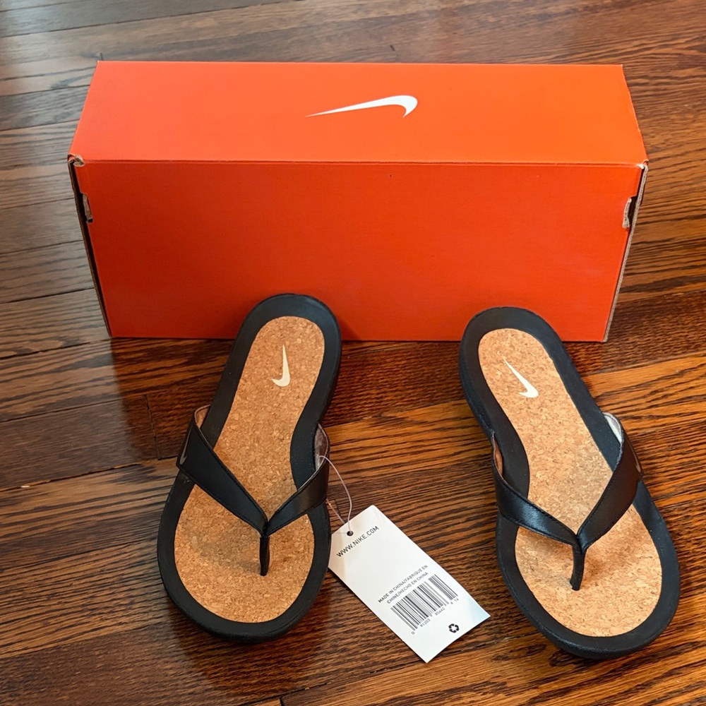 Nike Black and Cork Flip Flops